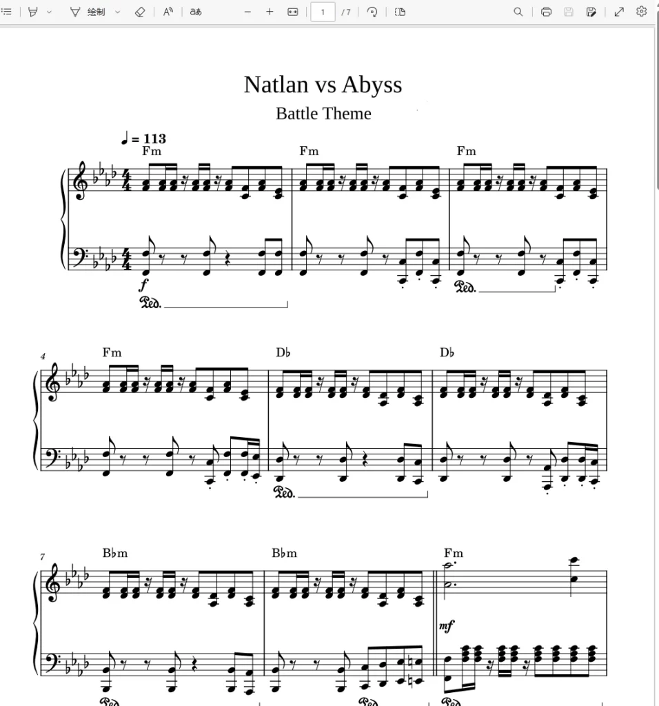 『Natlan vs Abyss Battle Theme』From Genshin Impact 5.1 OST原神纳塔5.1深渊战斗主题OST钢琴谱五线谱钢琴谱五线谱-诺可网