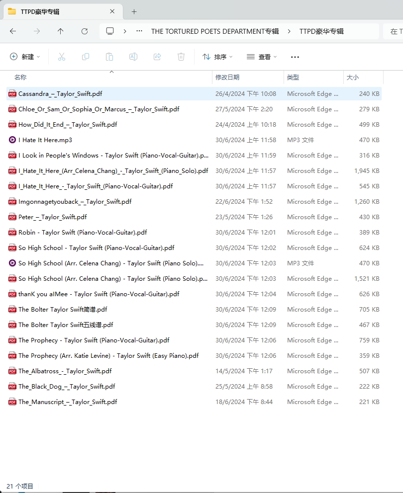 图片[2]-31首苦难诗社标准版+豪华版TTPD全部歌曲钢琴谱钢琴版霉霉2024新专辑《THE TORTURED POETS DEPARTMENT》-诺可钢琴