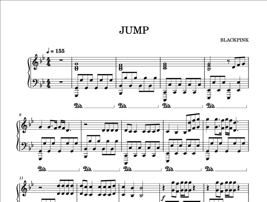 图片[1]-Jump – Blackpink钢琴谱钢琴版钢琴曲五线谱-诺可钢琴