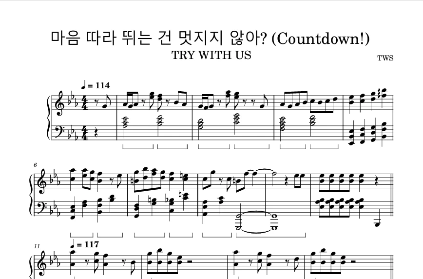 图片[1]-Countdown! – TWS钢琴版钢琴曲钢琴谱五线谱-诺可钢琴