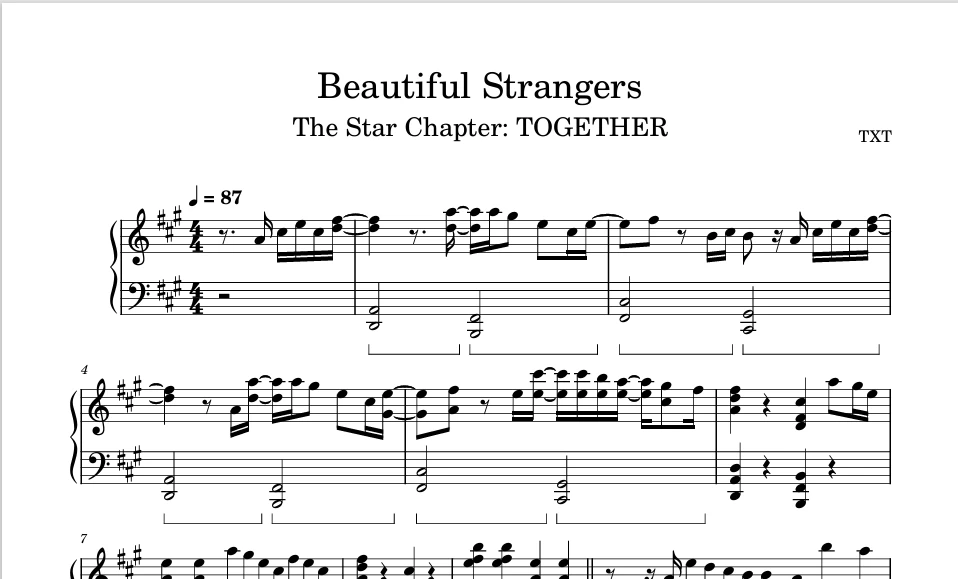 图片[1]-《Beautiful Strangers》-TXT钢琴版钢琴谱钢琴曲五线谱-诺可钢琴