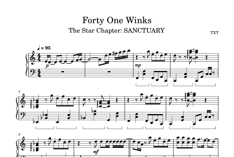 图片[1]-Forty One Winks-TXT钢琴版钢琴谱五线谱-诺可钢琴