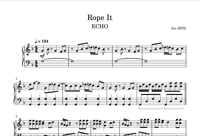 图片[1]-Rope It-金硕珍Jin-BTS钢琴谱钢琴版钢琴曲五线谱-诺可钢琴