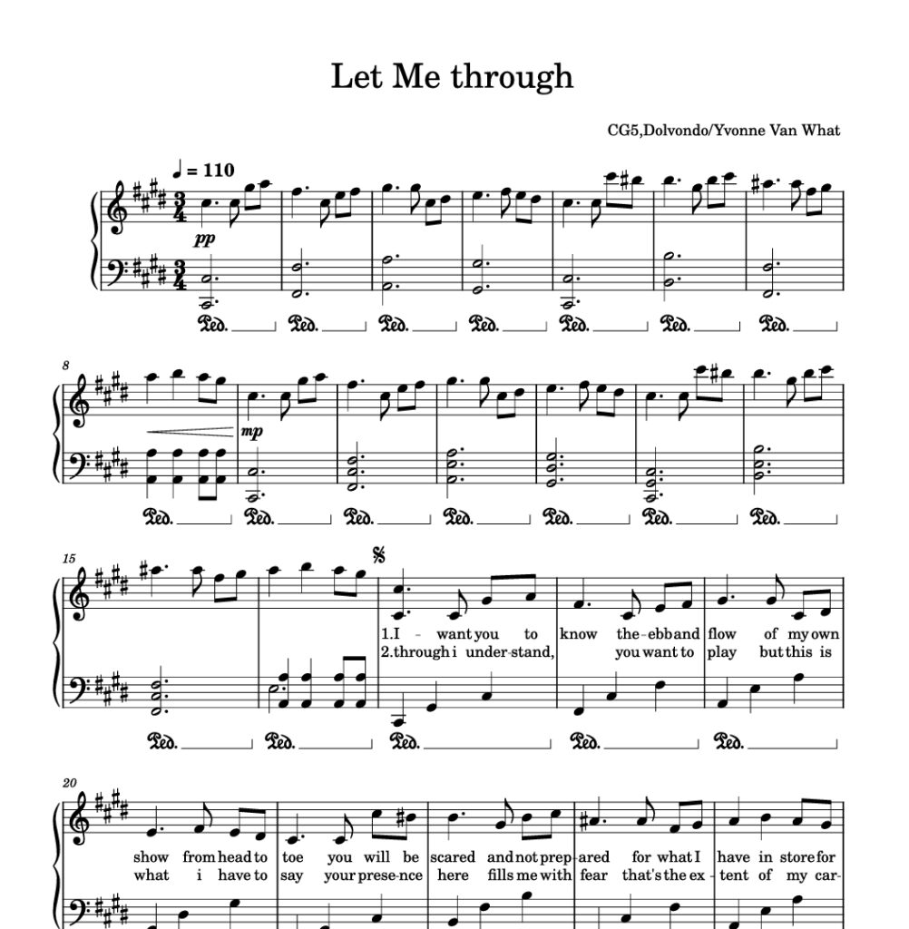图片[1]-Let me through 让我进去—CG5钢琴版钢琴曲钢琴谱五线谱-诺可钢琴