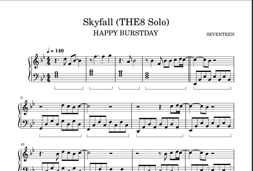 图片[1]-Skyfall – THE 8-SEVENTEEN钢琴曲钢琴谱五线谱钢琴版-诺可钢琴