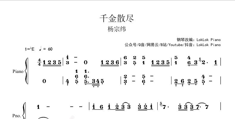 图片[2]-《孤注一掷》主题曲钢琴版 千金散尽  杨宗纬 钢琴简谱 数字简谱 乐谱 曲谱 完整版 高还原  曲谱 独奏琴谱（共3页）