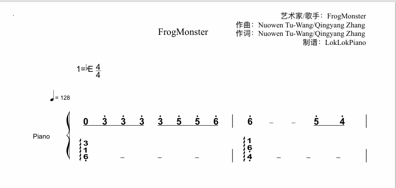 图片[2]-Remember Our Summer  钢琴谱 乐谱 曲谱 FrogMonster 钢琴谱  曲谱 独奏琴谱（共3页）高还原