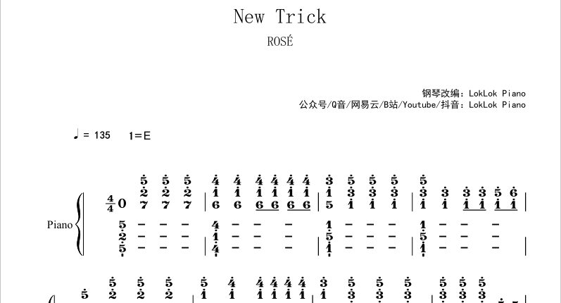 图片[2]-ROSÉ New Trick 钢琴谱 朴彩英曲谱 琴谱（共5页）